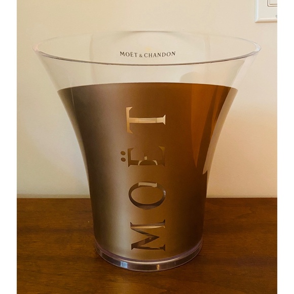 MOET & CHANDON Champagne Ice Bucket Gold / Clear Acrylic - Picture 5 of 5
